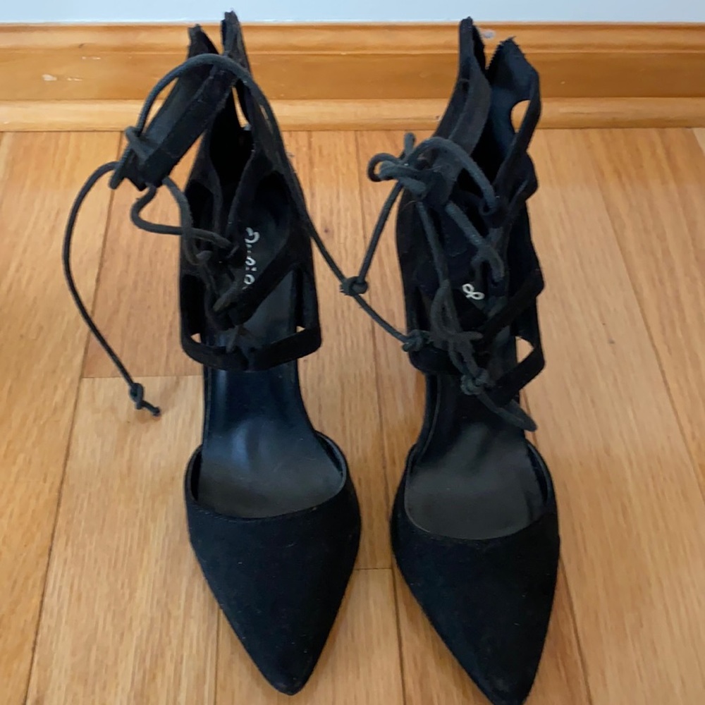 Black lace up heels